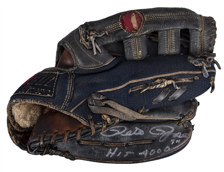 1984 Pete Rose Game Used and Signed/Inscribed Mizuno Fielding Glove (PSA/DNA & JSA)